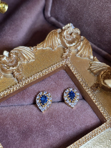 Silver Sapphire studs